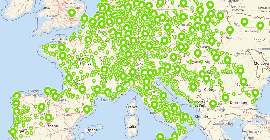 FlixBus Europe network map bus routes
