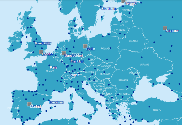 carte réseau destinations lignes aériennes compagnie Iberia low cost France Europe