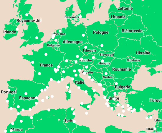 carte réseau ligne avion Transavia low cost France Europe