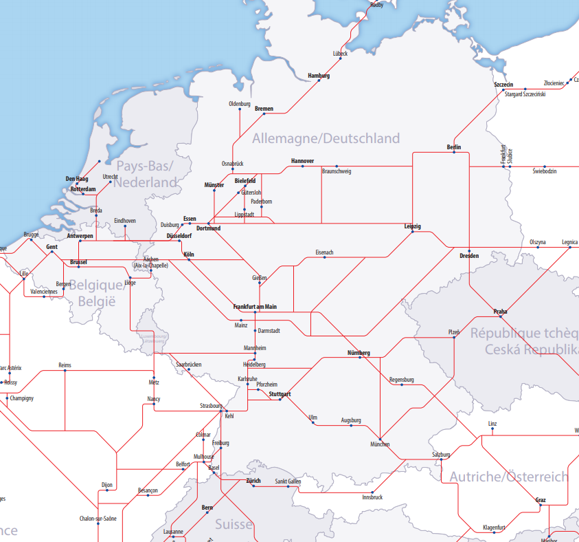 Buliniennetzplan von Eurolines