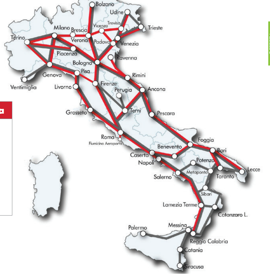 railway map Italy