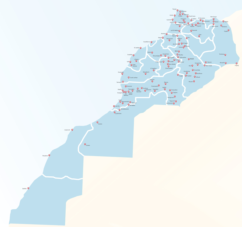 carte réseau ligne bus destinations CTM aur Maroc