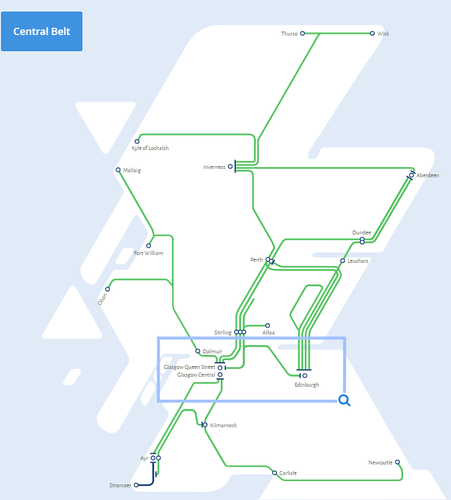 ScotRail UK network map train routes